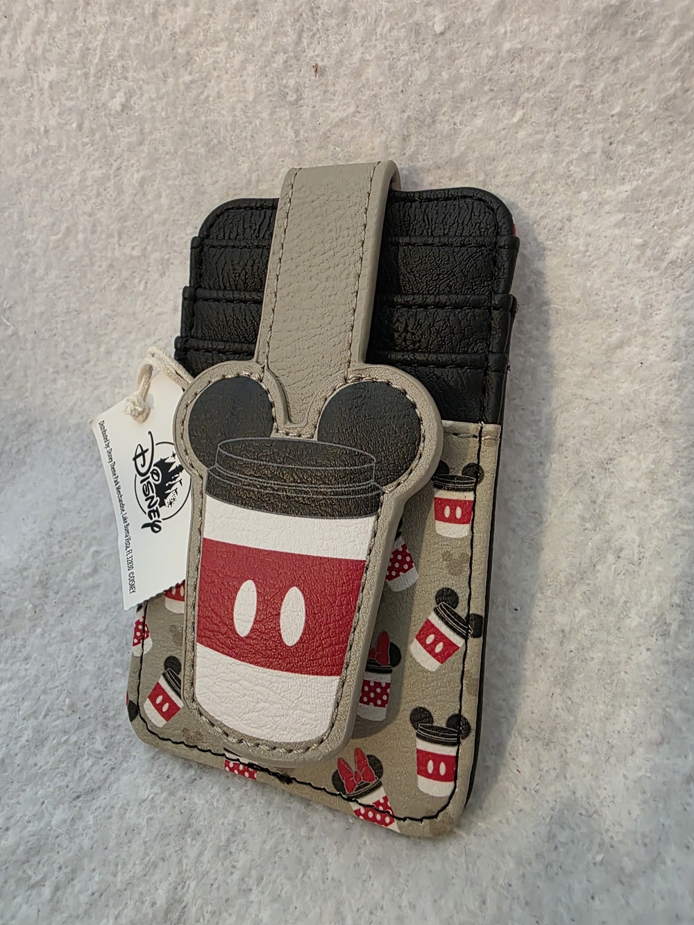 Disney Mickey Coffee Cup Card Holder - Red, Beige, Black